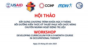 Xây dựng Chương trình khóa học 9 tháng về Bồi dưỡng kiến thức kỹ thuật phục hồi chức năng chuyên ngành Hoạt động trị liệu